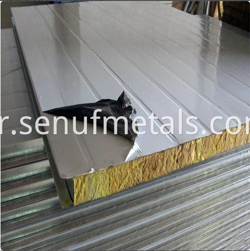 50 150mm Thickness Rockwool Sandwich Panel For Metal Wall Cladding System4